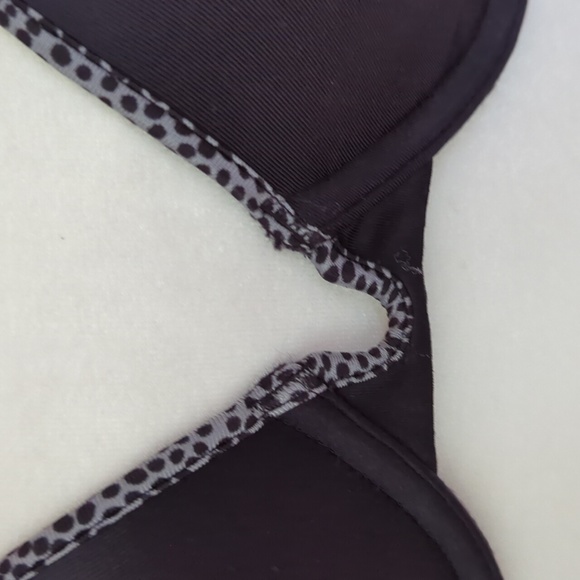 Lily of France Animal Print Underwire Convertible Bra 36D Black Gray - Picture 7 of 16